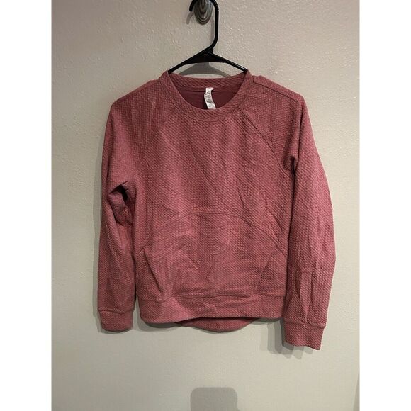 Lululemon Catch A Moment Crew Heathered So Merlot Sz 4 Textured Pullover Red - Picture 1 of 8